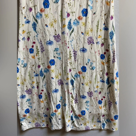 Blue Sky floral sleeveless v neck bamboo cotton Dress Sz XS - Picture 3 of 10